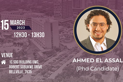 Ahmed El Assal holds presentation at the Institute for Social Development, Cape Town